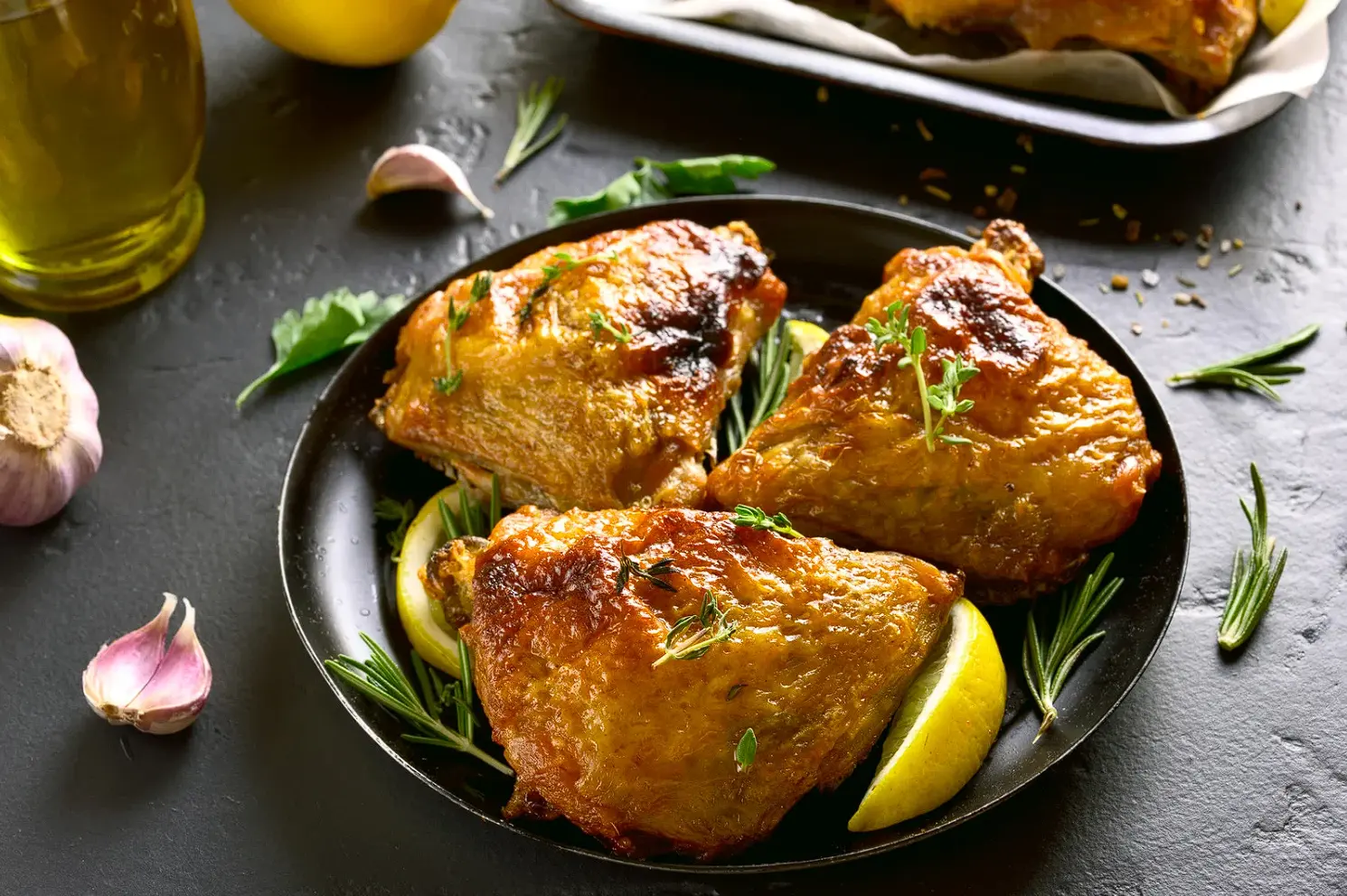 Honey Garlic Baked Chicken Thighs